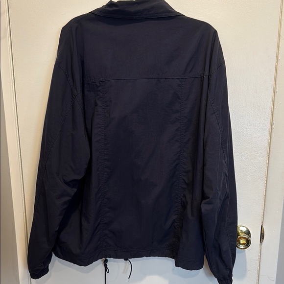 Blue and Gold Windbreaker Jacket with Collared Neckline - Picture 4 of 4